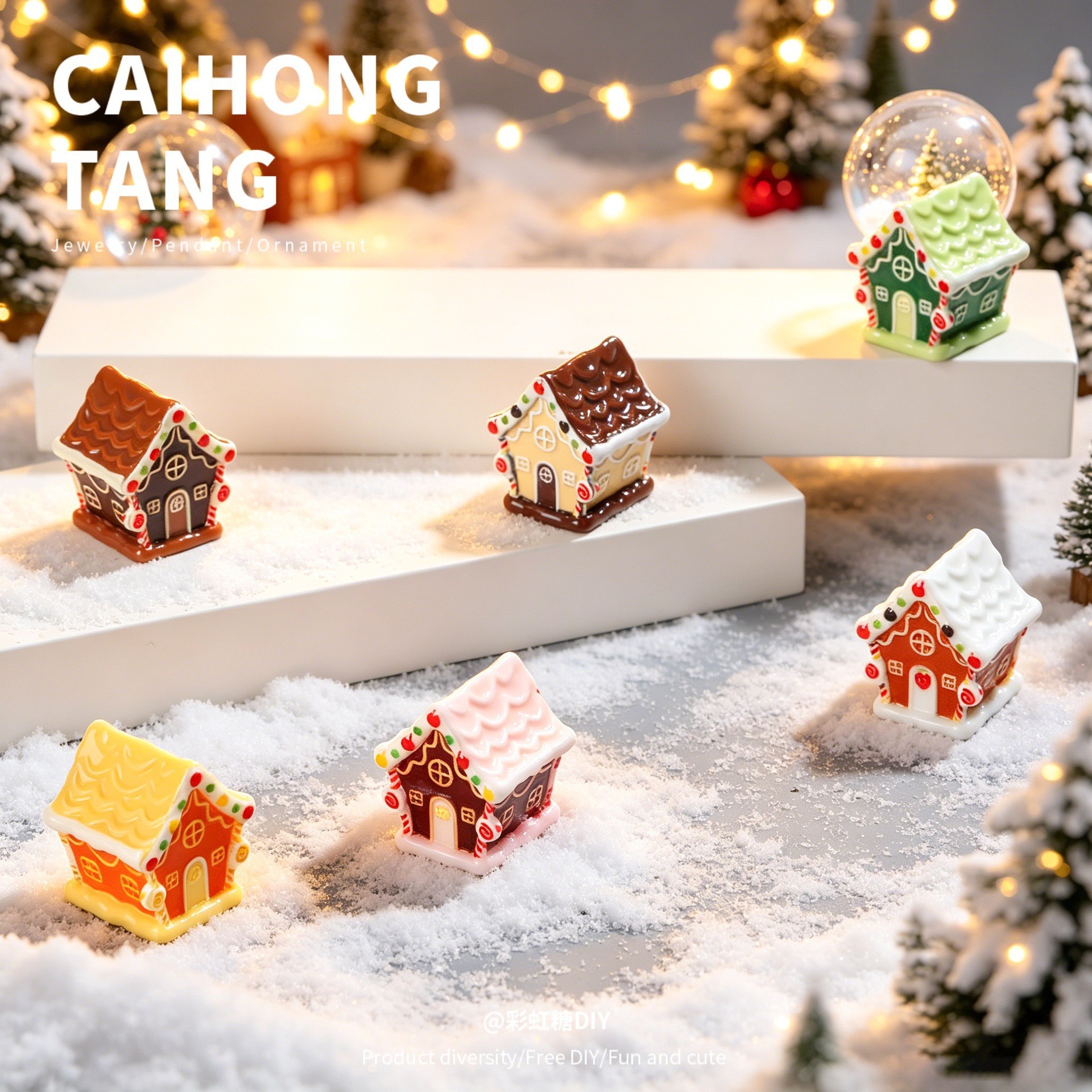 Halloween Gingerbread House Resin Accessories, Miniature Landscape Diy...