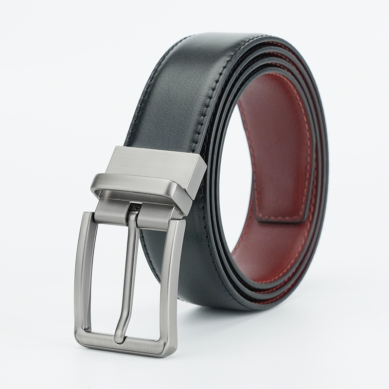 Men's leather belt pin buckle business vintage cowhide belt versatile young and middle-aged genuine leather pants belt in stock men's wholesale