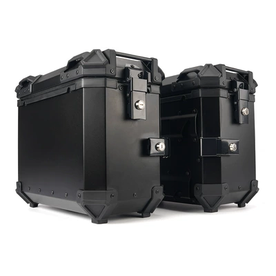 Motorcycle trunk — 45L Motorcycle Aluminum Alloy Three-Sided - 35l-side-box-all-black-series