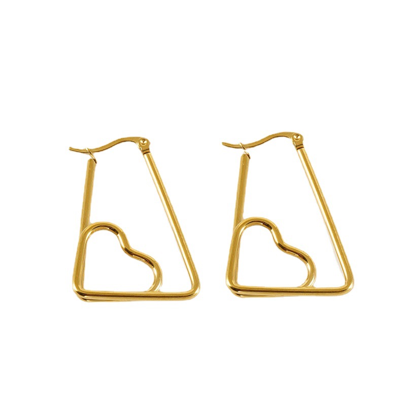 Minimalist Titanium Heart Drop Earrings - Elegant Stainless Steel_voghion.com
