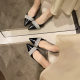 Women's 2024 Summer New Pointed Rhinestone Layer Cowhide Elegant Breathable Leather Shoes