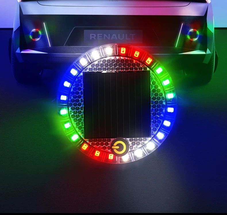 Car Solar-Powered Wiring-Free Warning Strobe Light Truck Anti-Rear Collision Light Electric Motorcycle Kidsren's Car Flash Light