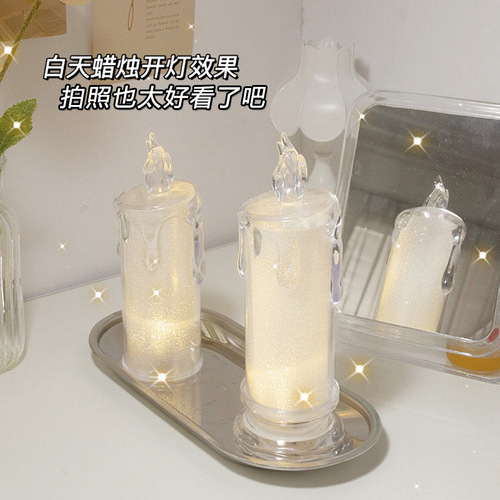 Creative simulation candle lamp ins style romantic decoration night light student dormitory luminous desktop ornaments