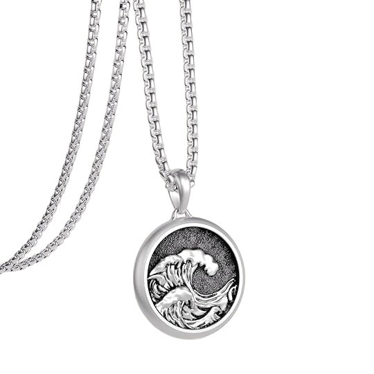 New European And American Cross-border Vintage Street Style Distressed Wave Pattern Pendant Necklace, Niche High-end_voghion.com