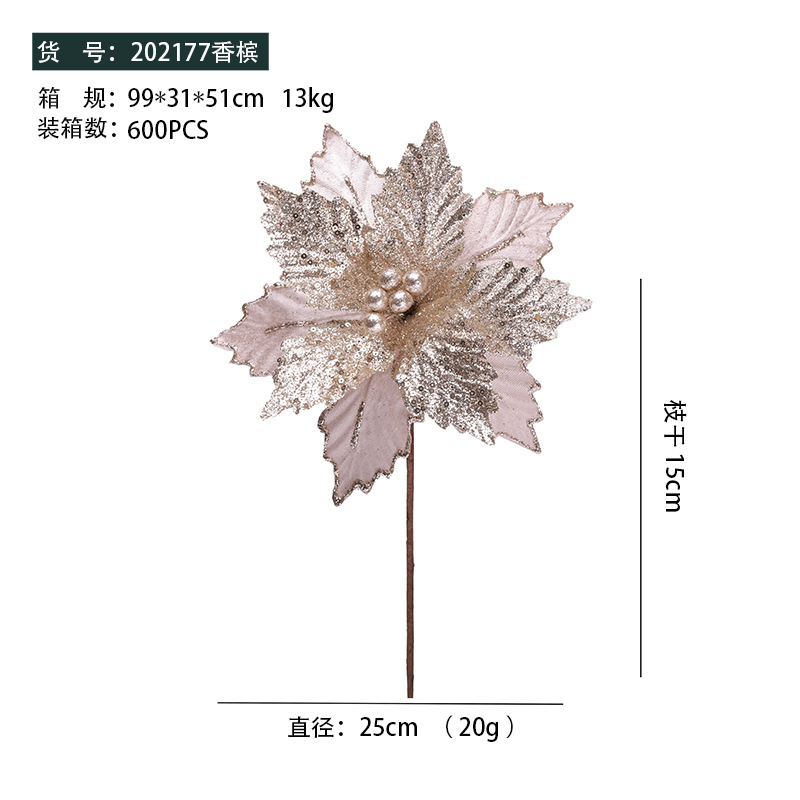 Flor Navidad Terciopelo 25cm