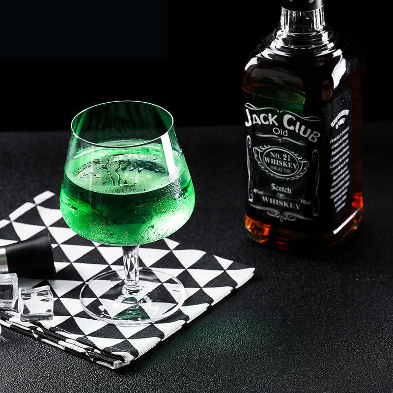 Vidrio de cristal alto pie taza de champán creativo casero taza de vino pareja matrimonio copas de vino burbujeante taza de pie bajo