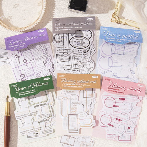 Yuzhen Time Memory DIY Sticker Notebook Material Cross-border Sticker Notebook Sticker English Handwritten Notebook Sticker Pack