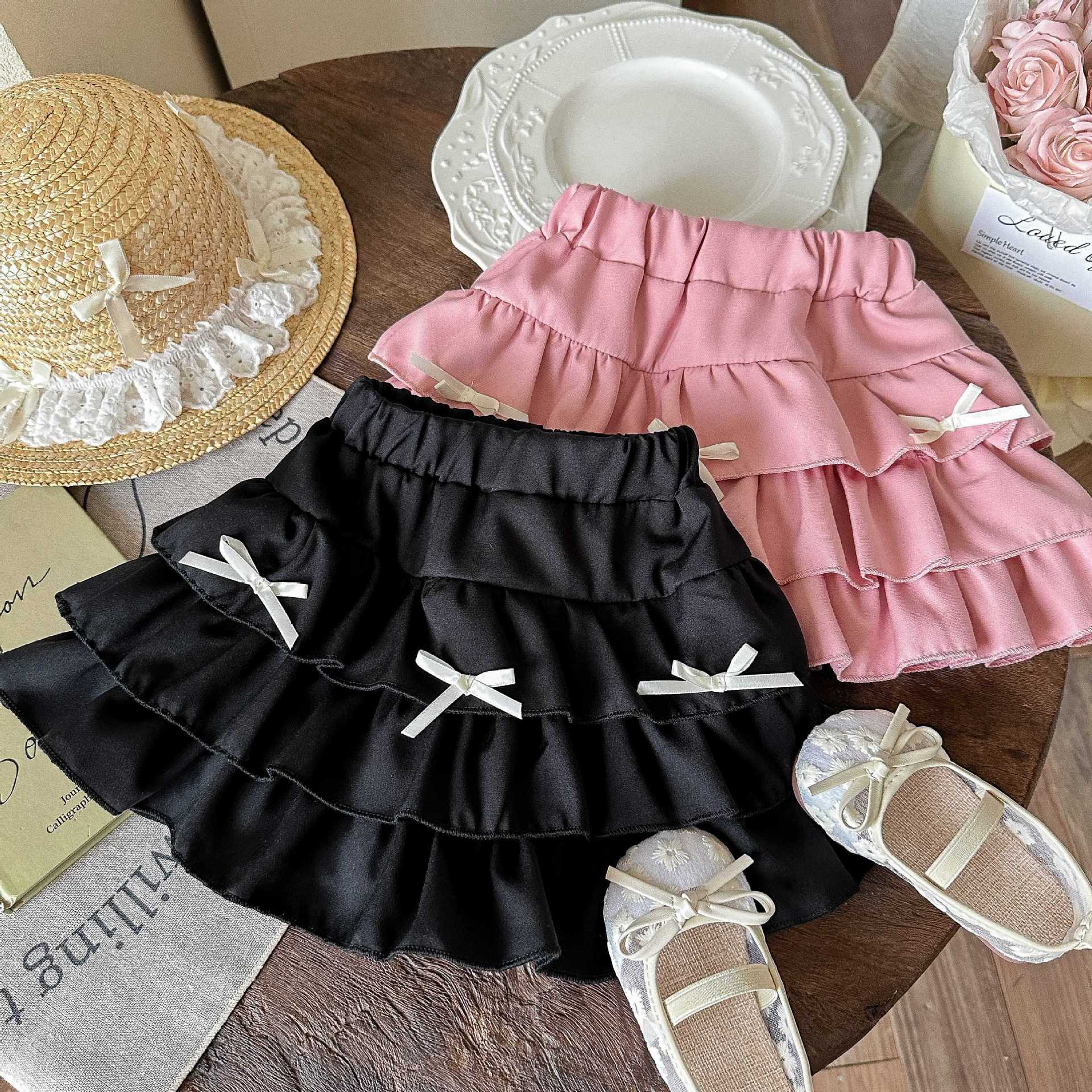 Estrella infantil, artefacto redondo de todo fósforo, falda de pastel para niñas, falda de todo fósforo de estilo occidental de verano, falda de media longitud de color sólido de verano, marea