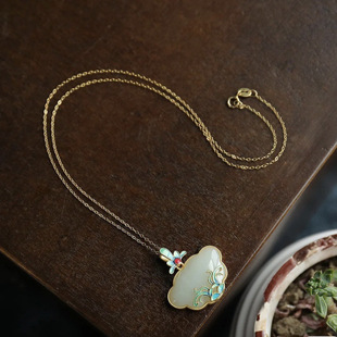 Jufulin real shot S925 silver gold-plated magnolia pendant natural Hetian jade hot accessories manufacturers wholesale