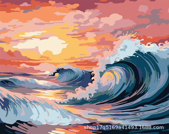 Pintura al óleo digital DIY pintura al óleo hecha a mano para colorear lona núcleo de pintura acrílica serie de estilo explosivo al por mayor y al por menor