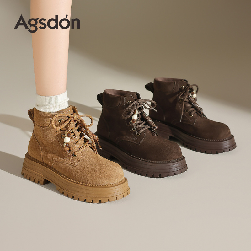 Augu Lion-Deng grueso botas Martin mujeres 2025 nuevas botas de invierno Merrard de ruibarbo botas al aire libre botas de herramienta de lana cortas image 1