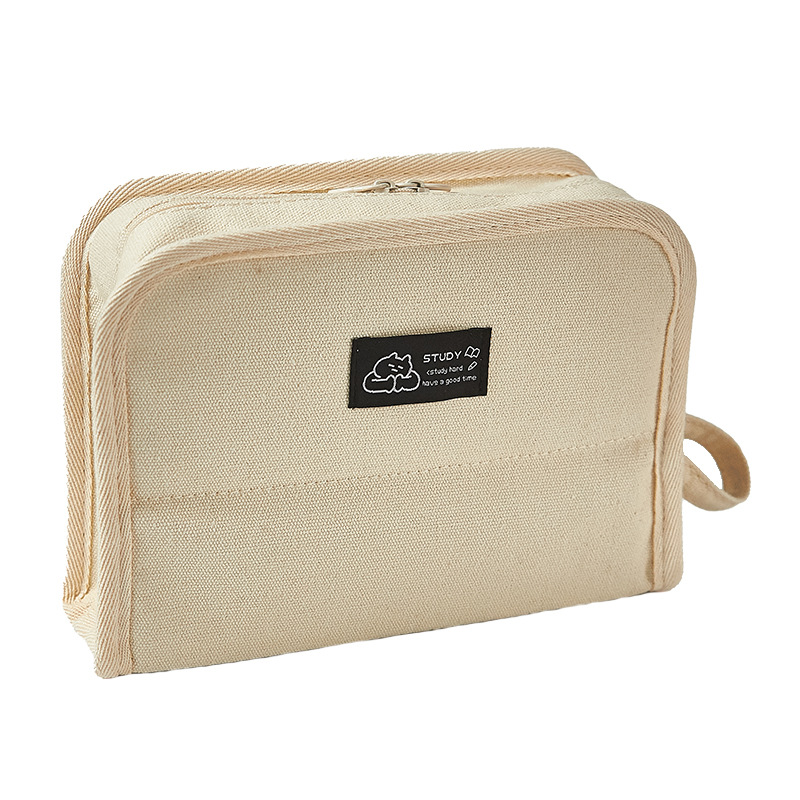 Inswind simple bolsas de lápiz de gran capacidad bolsas de papel de lienzo de alto valor facial estudiantes de secundaria gran apertura almacenar caja de lápiz