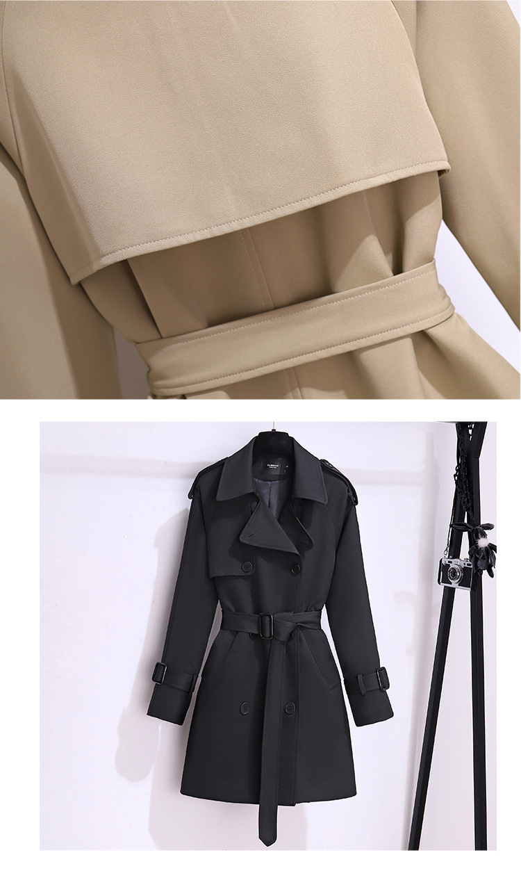 Trench elegante da donna petite stile britannico lunghezza media_voghion.com