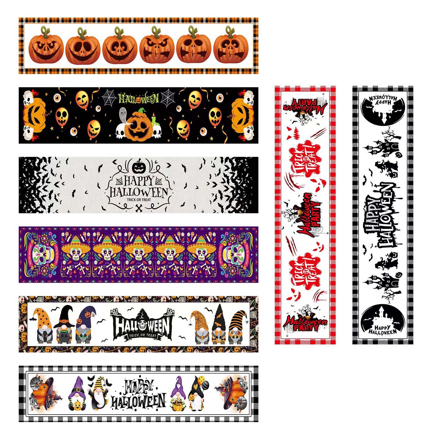 Transfronterizo 2024 Amazon nuevo Halloween calabaza festivales lino tabla bandera tabla de mesa comedor tabla de té tabla de bandera