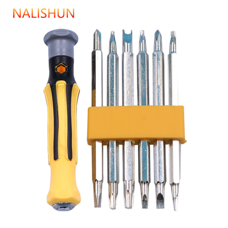 Destornillador triangular en forma de Y, flor de ciruelo en forma de U, conjunto magnético fuerte multifuncional para el hogar, combinación de destornillador de alta dureza de forma especial para teléfono móvil