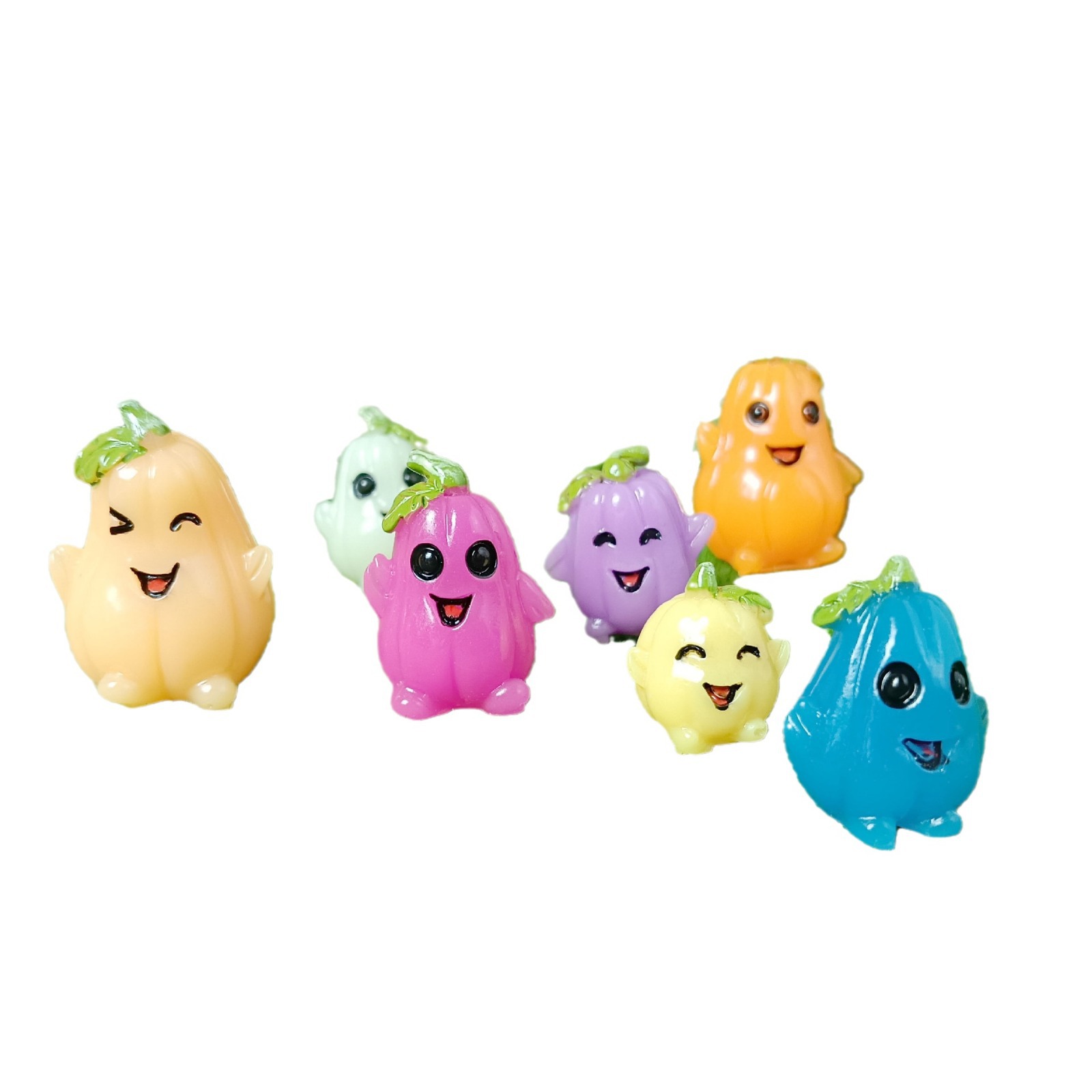 Linda decoración de muñeca de micro paisaje tema de Halloween resina de color mini accesorios de decoración de calabaza