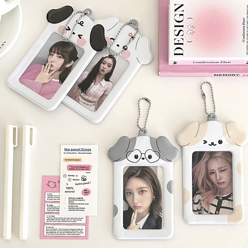 Handle cute puppy alien 3-inch PVC student girl heart card case small card random card storage card bag card case