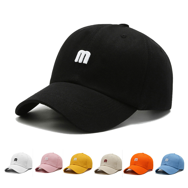 Baseball cap spring summer M letter embroidery cap street men and women fashion all simple visor hat spot wholesale