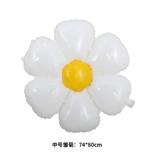 Baby's 100th birthday decorated daisy aluminum film balloon Internet celebrity smiling face plumeria balloon wholesale