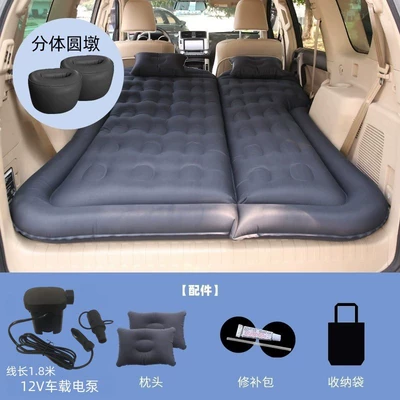 Vehicle-mounted inflatable bed: Inflatable Bed, Suv Trunk Mat - tailgate-and-rear-seat-dual-use-suv-honeycomb-double-sided-oxford-black-with-18m-pump-a-pair-of-round-piers