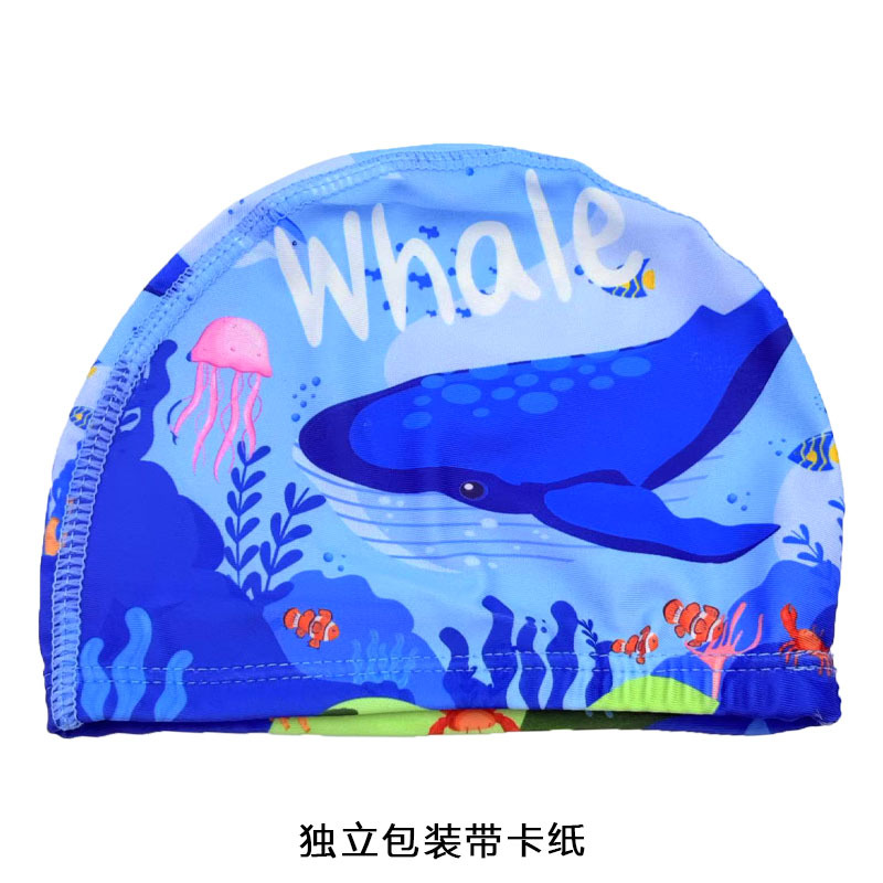 Gorro de natación al por mayor Gorro de natación de tela unisex Gorro de natación de secado rápido con estampado de aguas termales para niños adultos