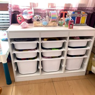 Toy Storage Cabinet Large Capacity Children's Storage Cabinet Solid Wood Storage Cabinet with Storage Box