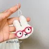 Rabbit with red glasses (white bead chain)