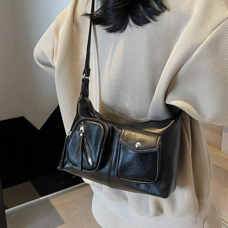 Borsa tote casual a mano con molteplici tasche, borsa a tracolla alla moda, borsa da ascella versatile in stile retrò per pendolari_voghion.com