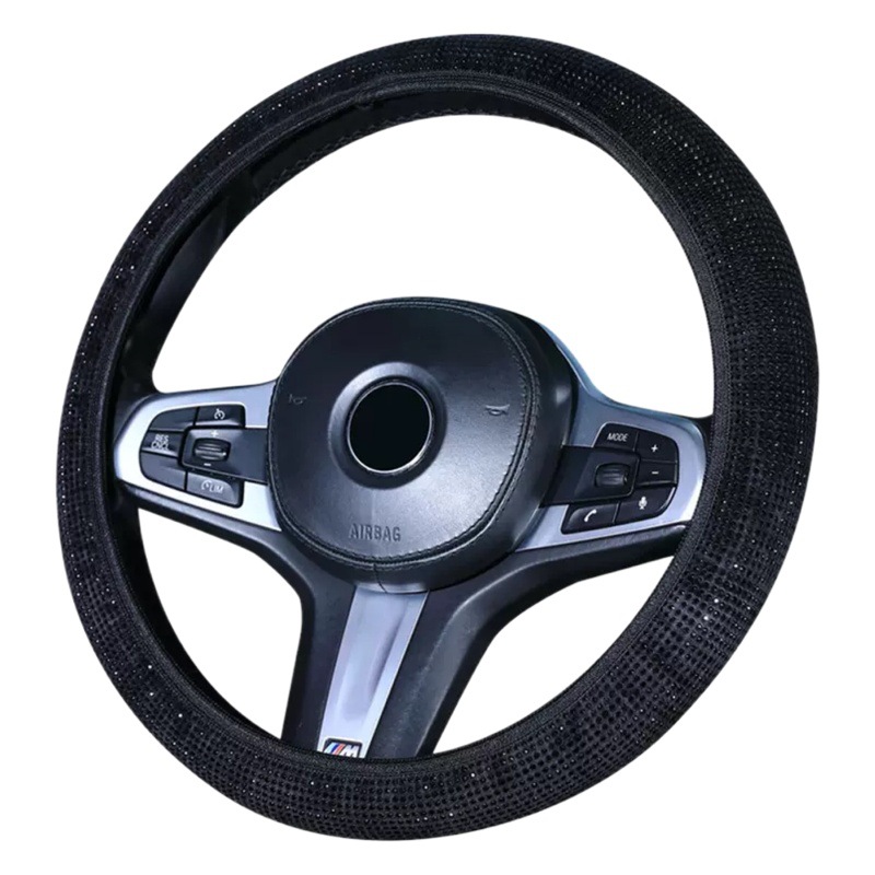 2021 nueva cubierta del volante del automóvil cubierta de la placa elástica de diamante completo brillante sin anillo interior transfronterizo exclusivo para entrega de una pieza