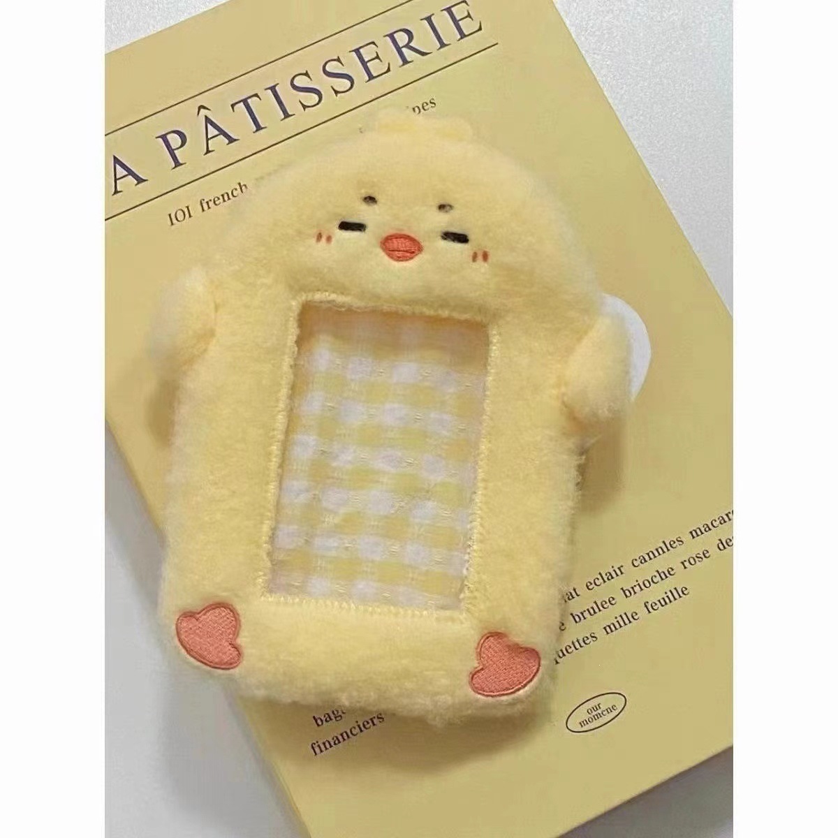 Cute ángel cerdo de peluche 3 pulgadas tarjeta de visualización tarjeta de estudiante colgante tarjeta de comida cubierta protectora