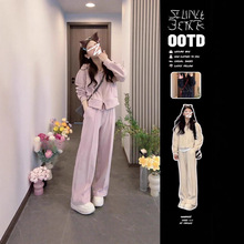 大码秋季高级感洋气显瘦两件套时尚运动休闲卫衣套装女胖mm240斤