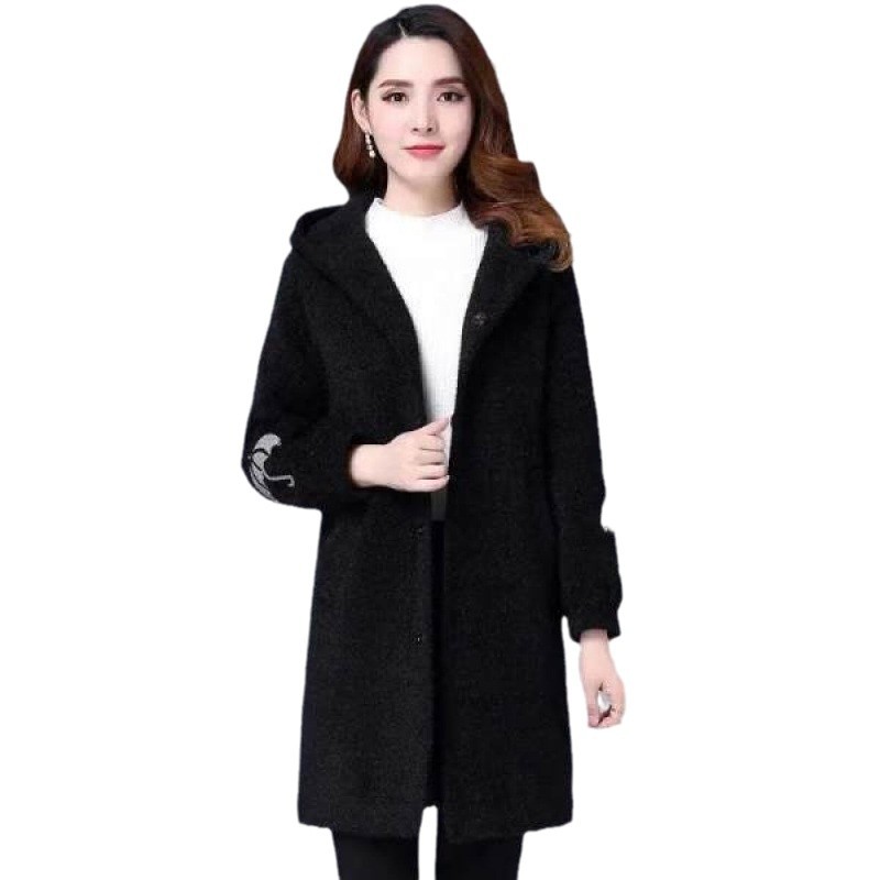 (2개) M 5XL LAMBSWOOL COAT 2025 새로운 유행 어머니 겨울 느슨한 한국 모직 원 LAMBSWOOL COAT