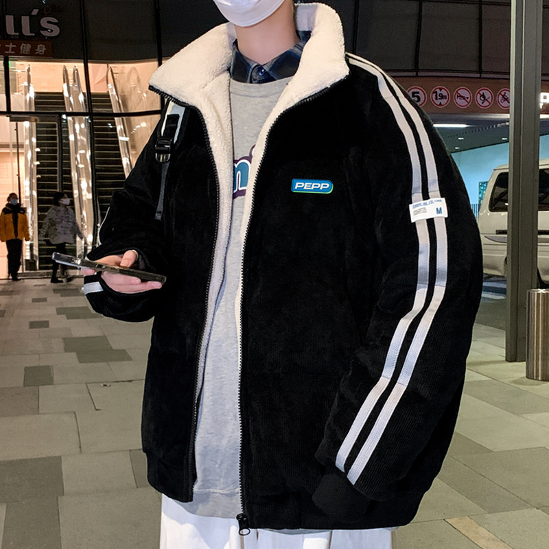 Men's winter trend warm short corduroy down jacket