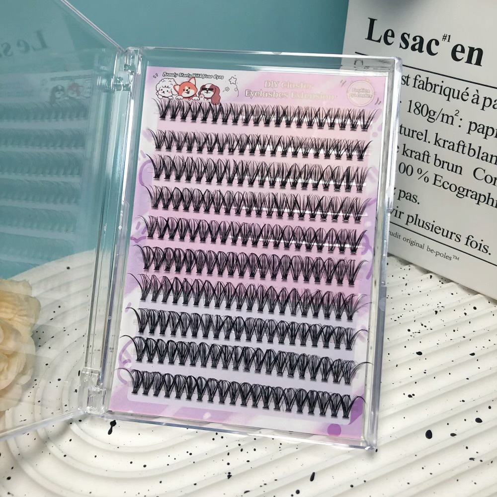 El comercio exterior denso de gran capacidad 30D mezcla de pestañas libro de imitación natural ligera un solo racimo de autoinjerto de pestañas falsas