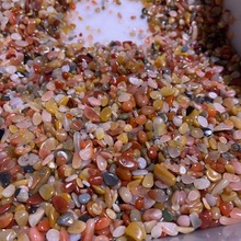 新疆克拉玛依金丝玉七彩水晶碎石红樱花玛瑙装藏鱼缸盆栽散装原石