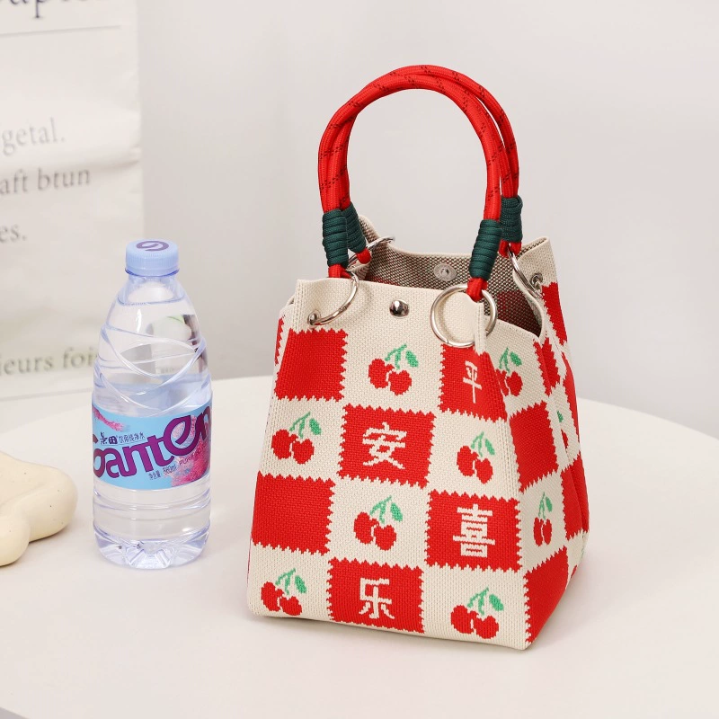 Woven knitted three dimensional purse, small clutch bag
