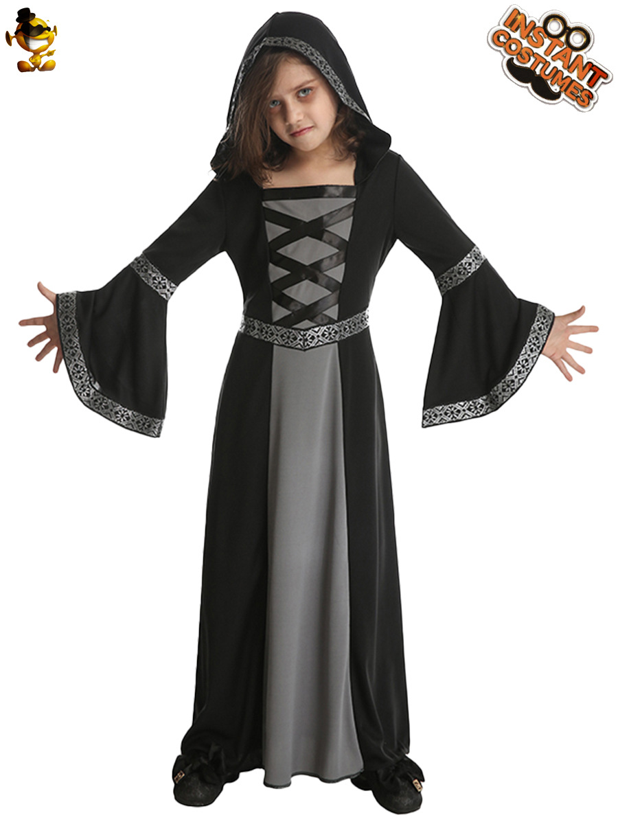 Bruja mágica de los niños traje de la bruja Halloween fantasma Festival Cosplay papel juego la etapa