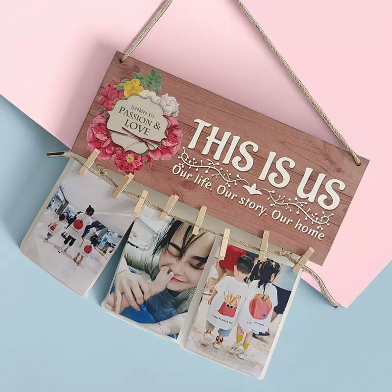 跨境多用木质相框 木质门牌挂饰 家居装饰摆件 相框挂件家居饰品