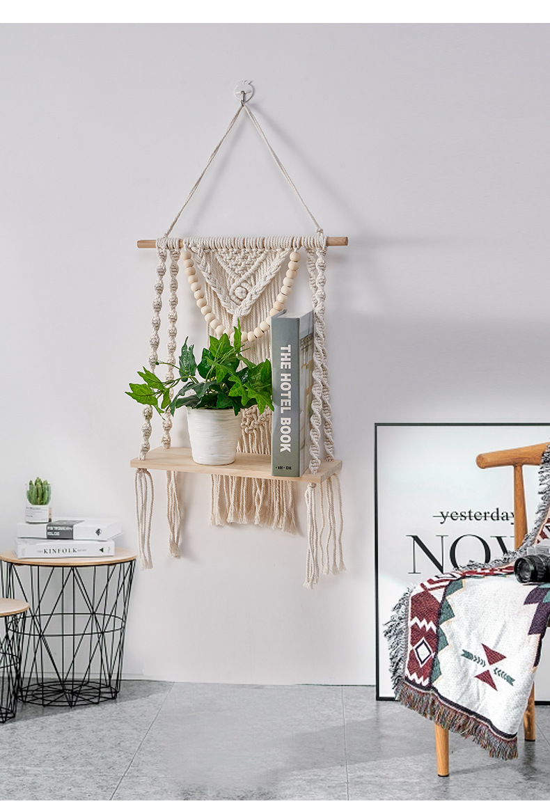 1050g Weight Elegant Plant Solid Color Wood Cotton Pendant