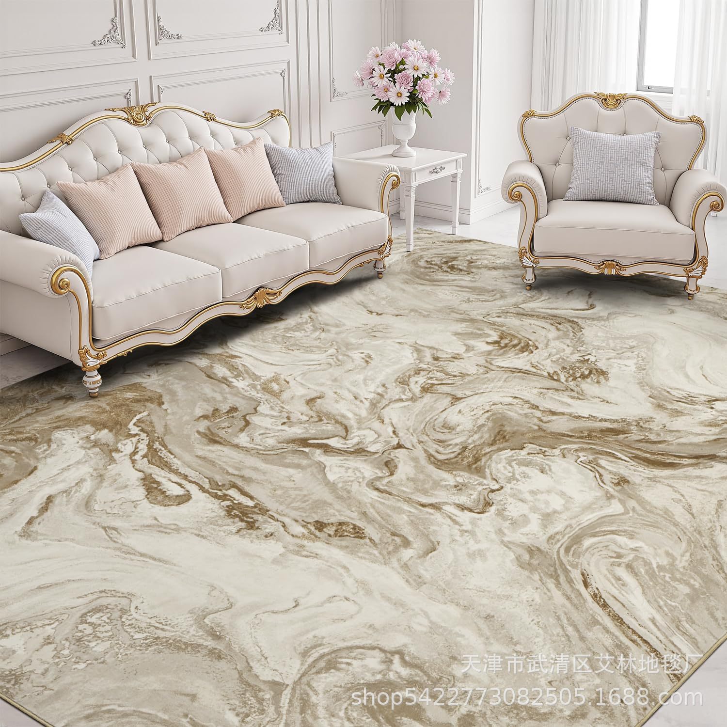 Alfombrilla bohemia transfronteriza imitación cachemira lavado fondo alfombra de sala de estar mesa de centro americana manta lateral de cama resistente a la suciedad y fácil de cuidar