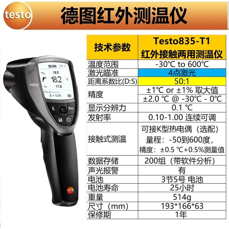 Testo835-T1(-30-600도)