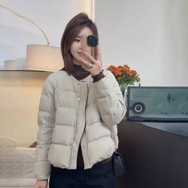 小个子羽绒棉服女短款冬季2024年新款韩版显瘦面包服保暖圆领外套