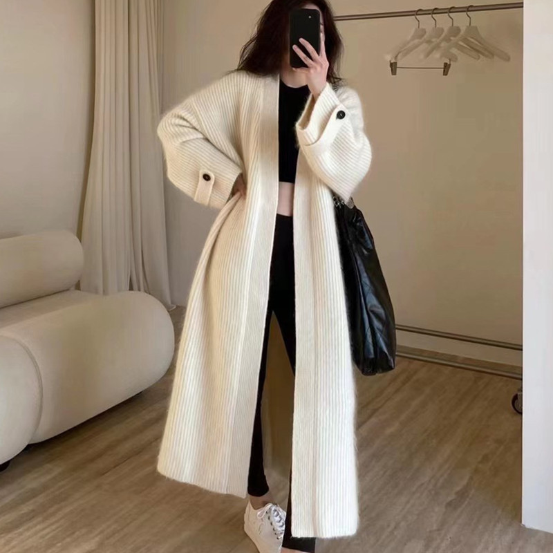 Extended Version of Lazy Style Sweater Knitted Cardigan for Women 2025 Autumn and Winter New French High-End Loose Jacket Top Extended Version of Lazy Style Sweater Knitted Cardigan for Women 2025 Autumn and Winter New French High-End Loose Jacket Top