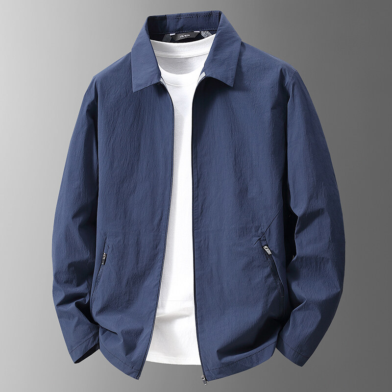 Traceless Sun Protection Men's Jacket Youth Business Casual Laps Thin Ice Silk Jacket Men's 2025 Spring and Summer New