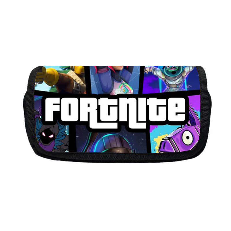 Nuevo salvaje bolsas de lápiz de estudiantes de gran capacidad caja de papelería personaje creativo de niños caja de lápiz doble lote transfronterizo