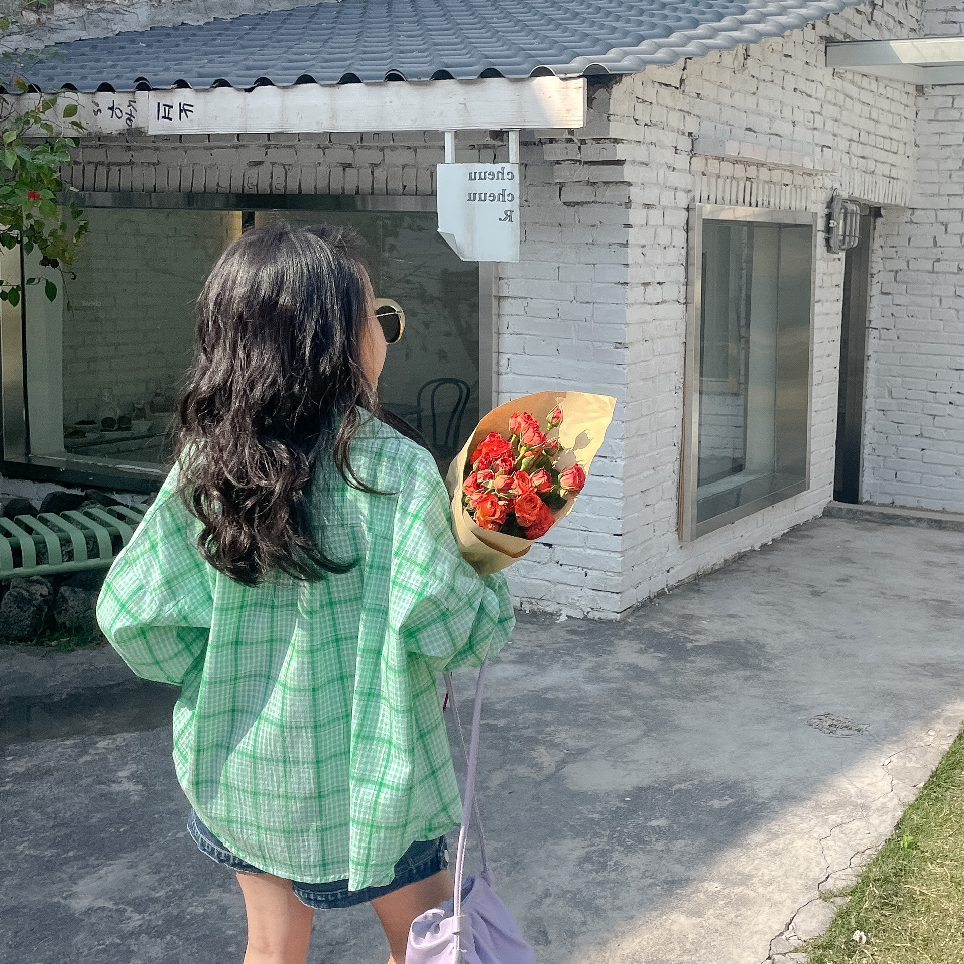 聰小妹2022春款 慵懶風男女童顯白格子襯衫 中大童休閑上衣薄外套