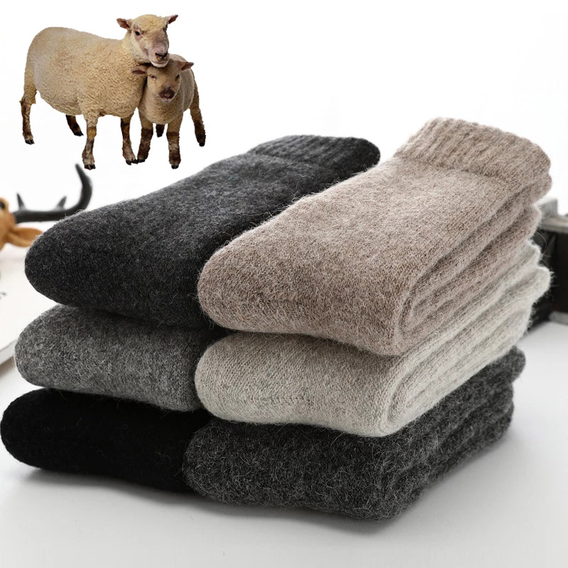 Men's demi-season woolen women's keep warm socks