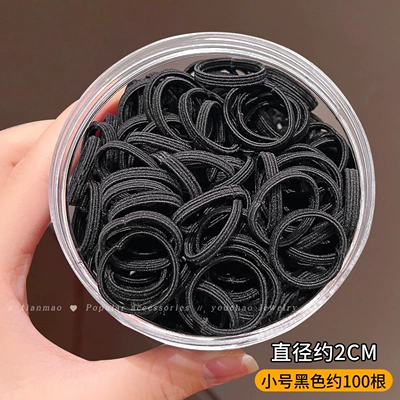 Rope with Good Elasticity Girls Tie Their | Saç üçün rezinlər - small-black-can-of-100-sticks