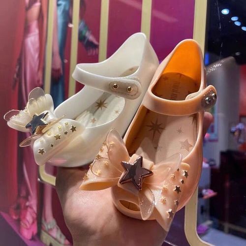 2024 New Melissa Girls' Shoes Summer Bow Fish Mouth Sandals Baby Soft Sole for Middle and Large Children Jelly Shoes for Girls