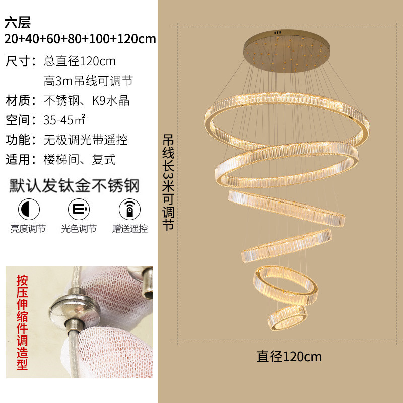 Nuevo edificio dúplex villa atmósfera de cristal candelabro apartamento loft salto candelabro escalera hueca candelabro de cristal